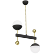 Candelabru modern negru-auriu abajururi sticla 2xGU10/60w Dego 1986 Jupiter